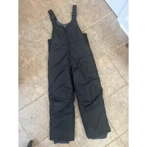 White Sierra Youth S Black Ski Bib Pants Insulated Snow Overalls Toboggan Pocket